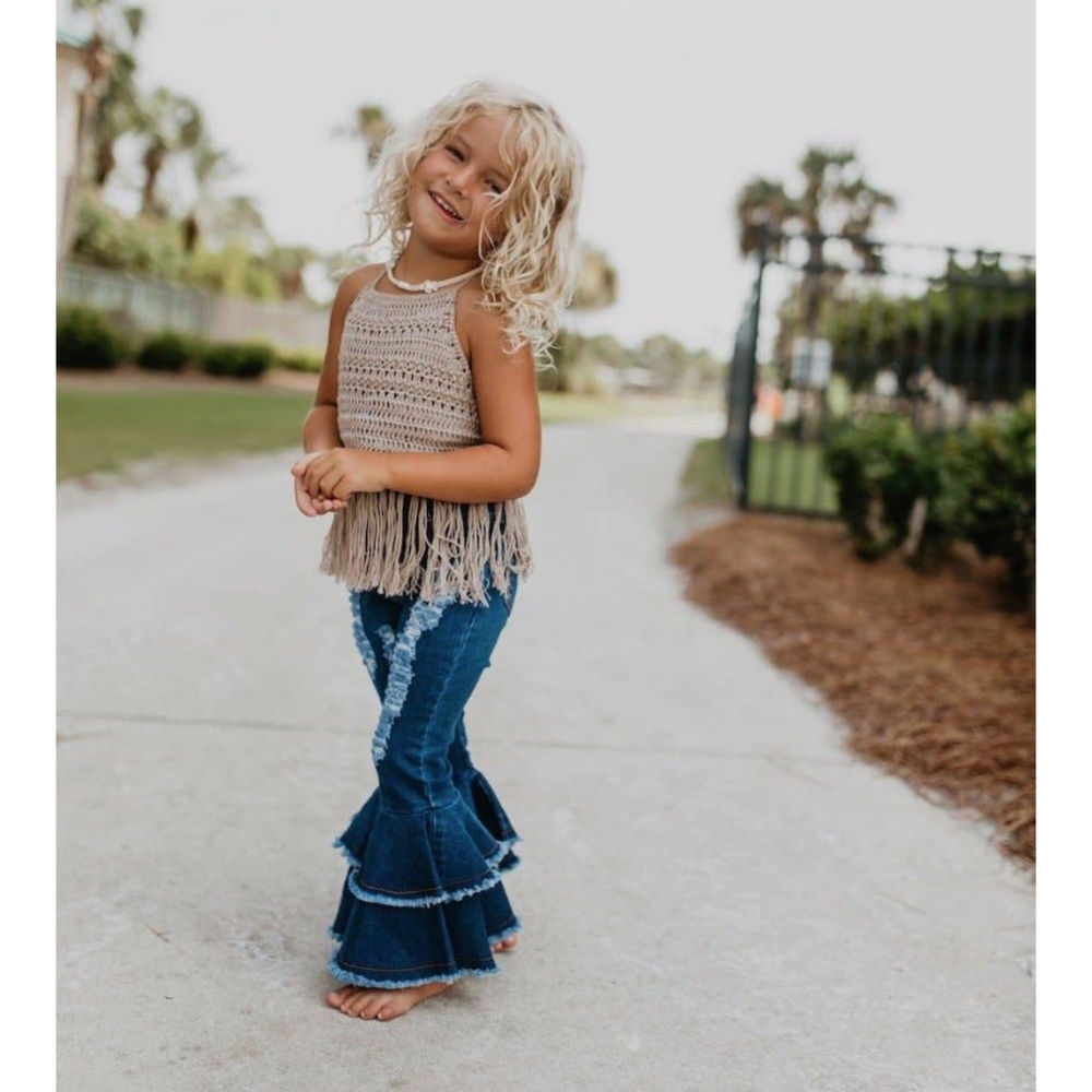 Oopsie Daisy Flare Ruffle Jean Sz 8